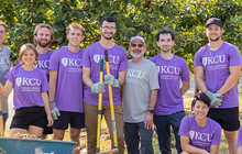 Marc B. Hahn with KCU students at WE CARE Day